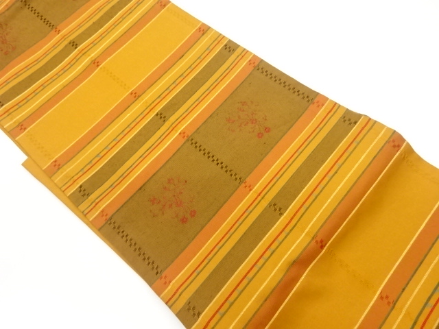 JAPANESE NAGOYA OBI / WOVEN FLOWER ARABESQUE